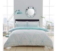 GAVENO CAVAILIA Zander Geometric Geo Diamond Aqua Double Bed Duvet Quilt Cover Bedding Linen Set