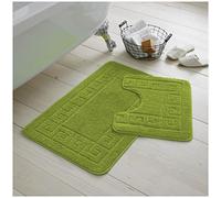 Gaveno Cavalia Greek 2 Piece Bath Set, Bath Mat 50 x 80 cm, Pedestal Mat 50 x 40 cm - Green