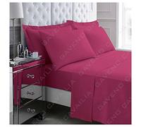 Gaveno Cavalia Luxury NON-IRON POLY COTTON PERCALE FLAT SHEET Fuchsia Double