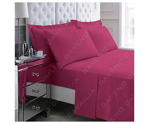 Gaveno Cavalia Luxury NON-IRON POLY COTTON PERCALE FLAT SHEET Fuchsia Double