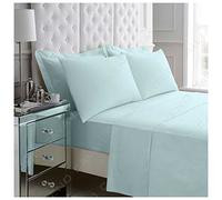 Gaveno Cavalia Luxury NON-IRON POLY COTTON PERCALE FLAT SHEET Sorbet Blue King