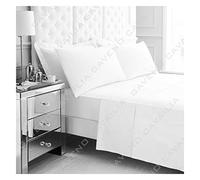 Gaveno Cavalia Luxury NON-IRON POLY COTTON PERCALE FLAT SHEET White Single