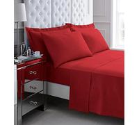 Gaveno Cavalia Soft and Luxurious 200 Thread Count Egyptian Cotton Flat Sheet Red Double