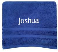 Gaveno Personalised Bath Hand Towels Sizes Embroidered Name (Royal Blue, Bath Towel)