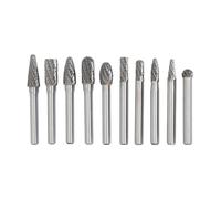 Gavigain 10Pcs Rotary Files Bits Set Tungsten Carbide Files Bits Set for Metal Wood Grinding