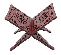 Gavigain 2Pcs Koran Stand Retro Carved Red Muslim Reading Bookshelf Holder Craft Religious Supplies