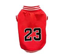 Gavigain Basketball Print Pet Shirt, Breathable Polyester, Anti Shedding, Lightweight, Spring Fall Clothing for Small Dogs, Teddy Bears, and Pets (M)