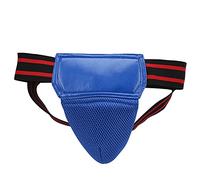 Gavigain Boxing Groin Guard Protector PU Leather Breathable Jockstrap Kickboxing Muay Thai Mixed Martial Arts (Blue)