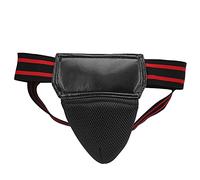 Gavigain Boxing Groin Guard Protector PU Leather Breathable Jockstrap Kickboxing Muay Thai Mixed Martial Arts (Black)