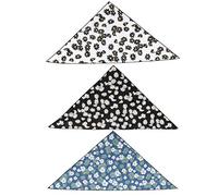 Gavigain Cotton Daisy Pattern Dog Neck Scarf Breathable Washable Pet Headband Black White Blue for Spring Summer (L)
