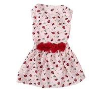 Gavigain Dog Dress, Comfortable and Breathable, Easy to Clean, for Small to Medium Pets, Spring Summer Outfit, Party Wear (S)