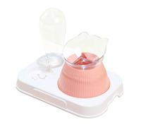 Gavigain Ergonomic Tilted Pet Bowl, Slow Feeder and Anti Tip Design, Automatic Water Refill, Anti Choking, for Dogs and Cats (Rosa)