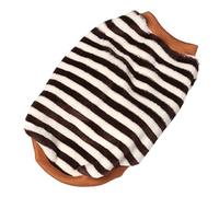 Gavigain Flannel Dog Shirt, Cozy Striped Design, Soft and Warm, Comfortable Fit for Small Dogs, Easy to Dress, Trendy Winter Puppy Clothes (METRO)