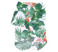 Gavigain Hawaiian Pet Shirt, Small Medium, Breathable Cotton, Snap Button Closure, Tropical Design, Comfortable Summer Outfit for Dogs and Cats (M)