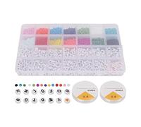 Gavigain Letter Beads DIY Set 6303PCS Exercise Hand Eye Coordination Plastic Alphabet Beads Storage Box Necklace Bracelet Craft Beads