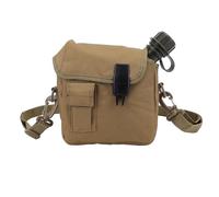 Gavigain Outdoor Water Canteen, 1.5L Large Capacity Outdoor Water Bottle Handheld Portable Flat Camping with D Shaped Buckle & Adjustable Strap Buckle for Camping, Backpacking, Hiking (Khaki)