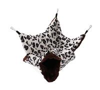 Gavigain Pet Double Layer Hammock Hamster Honey Bag Flying Chipmunk Ferret Warm Winter Hanging Pet Sleeping Bag Hammock (Gray spots)