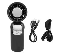 Gavigain Portable Handheld Turbo Fan 100 Gears Ice Cooling Foldable Neck Hanging Mini Handheld Fan with LED Display (Black)