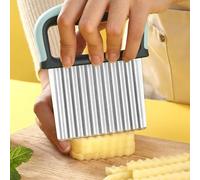 Gavigain Wavy Crinkle Cutting Tool,Heavy Duty Wavy Crinkle Cutting Vegetable Potato Cutter Stainless Steel Blade for Carrots Potato Fruit (Green)