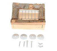 Gavigain Wood Hay Feeder, Teething and Feeding Dual Purpose, Stainless Steel Grid, Waste Reduction for Rabbits, Guinea Pigs, Small Animals