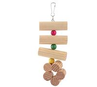 Gavigain Wooden Bird Perch Toy, Non Material, Vibrant Beads, for Parrots, Cockatiels, Small to Medium Birds