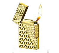 GAVIK Open flame lighter with vertical ignition drum lighter, portable lighter, metal lighter wheeled ignition lighter adjustable flame cigar candle kitchen outdoor camping gift (Color : B)