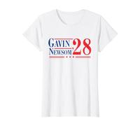 Gavin Newsom 2028 President Election Campaign Vintage Value Graphic T-Shirt, Women, White, M