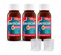 Gaviscon Advance Aniseed 150ml 3 Pack with 2 Measuring Cups Free 30ml