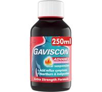 Gaviscon Advance Aniseed Flavour Liquid, 250ml | Fast Heartburn & Indigestion Relief, Liquid Antacid, Advanced Formula, Extra Strength Protection, Pregnancy Suitable
