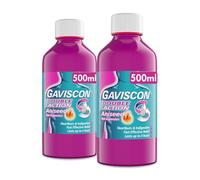 Gaviscon Double Action Aniseed Liquid 500ml, Pack of 2 x 500ml - Heartburn, Indigestion, Stomach Pain, Acid Reflux Relief, Digestive Health, Long-Lasting Antacid, Pregnancy Safe