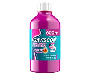 Gaviscon Double Action Aniseed Liquid 600 ml - Heartburn & Indigestion Relief, Stomach Acid & Reflux Solution, Pregnancy Safe, Lasts Up to 4 Hours, Antacid for Digestion
