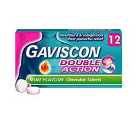 Gaviscon Double Action Heartburn & Indigestion Mint Flavour Tablets x12