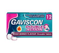 Gaviscon Double Action Heartburn & Indigestion Mixed Berries Flavour Tablets x12
