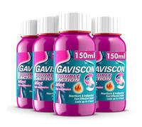 Gaviscon Double Action Liquid, Mint, 4 X 150ml, Total of 600ml, Heartburn Liquid, Indigestion Relief, Stomach Acid Relief, Gerd, Acid Reflux, Suitable for Pregnancy, Lasts Up to 4 Hours, Antacids