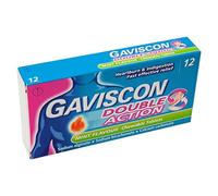 Gaviscon Chewable Tablets Double Action Heartburn & Indigestion Relief Mint 12 Tablets