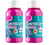 Gaviscon Double Action Mint Liquid 150 ml - Fast-Acting Heartburn, Indigestion, Acid Reflux Relief, Long-Lasting Antacid for Digestion & Nausea (Pack of 2)