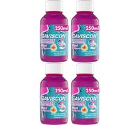 Gaviscon Double Action Mint Liquid 250ml - Fast Heartburn & Indigestion Relief, Convenient Sachets, Antacids for Effective Digestion, Acid Reflux Relief, Pregnancy Safe Pack of 4