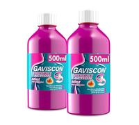 Gaviscon Double Action Mint Liquid 500ml, Pack of 2 x 500ml - Heartburn & Acid Reflux Relief, Fast-Acting Formula, Protective Barrier, Suitable for Pregnancy, Digestion and Nausea