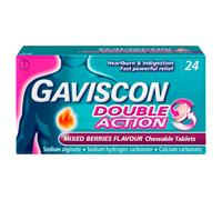 Gaviscon Double Action Mixed Berries Flavour 24 Chewable Tablets