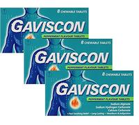 Gaviscon Heartburn and Indigestion Relief 250 mg - Peppermint - Eight Tablets X 3