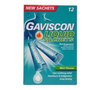 Gaviscon Original Mint Flavour Sachets, 12 x 10ml | Heartburn & Acid Reflux Relief, Fast-Acting Formula, Protective Barrier, Long-Lasting Comfort, Suitable for Pregnancy