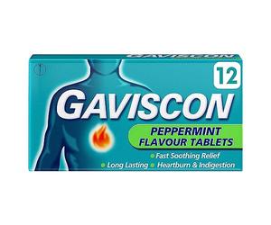 Gaviscon Peppermint Flavour Tablets 12 Chewable Tablets