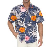 Gavliuu Hawaiian Shirt for Men - Button Down Wrinkle-Resistant for Beach, Pool Parties (S-3XL)