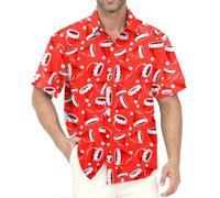 Gavliuu Hawaiian Shirt for Men - Men's Hawaiian Button Down Shirts Floral Shirts Printed Casual Short Sleeves