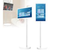 Gavscient FHD Smart Portable TV 2nd Gen,Android 12, Rolling Tablet TV on Wheels, Built-in 6000mAh Battery, Full Swivel Rotation 21.5-4/128G