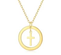 GAVU 18K Gold Plated Stainless Steel Necklace Women's Cross Necklace