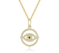 GAVU 925 Sterling Silver Evil Eye Pendant Necklace for Women, Dainty Gold Necklace Women