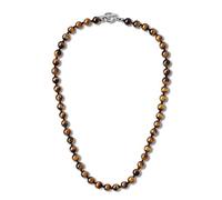 GAVU Hand-knotted Crystal Necklace for Men, Stone Beaded Necklace for Men | Hand-Knotted 8mm Natural Beaded Necklace Design with 20" & 24" Length Options and Stainless Steel Toggle Clasp