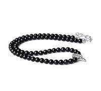 GAVU Raven Crystal Black Beaded Obsidian Necklace for Men