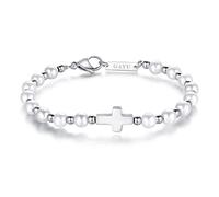 GAVU Religious Jewelry Cross Shell Pearl Strand Bracelet 19cm